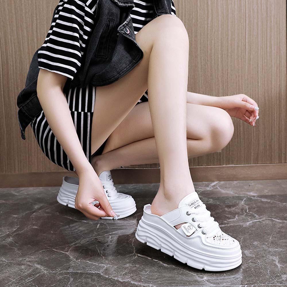 Pantuflas de mujer de suela gruesa, transpirables y cómodas