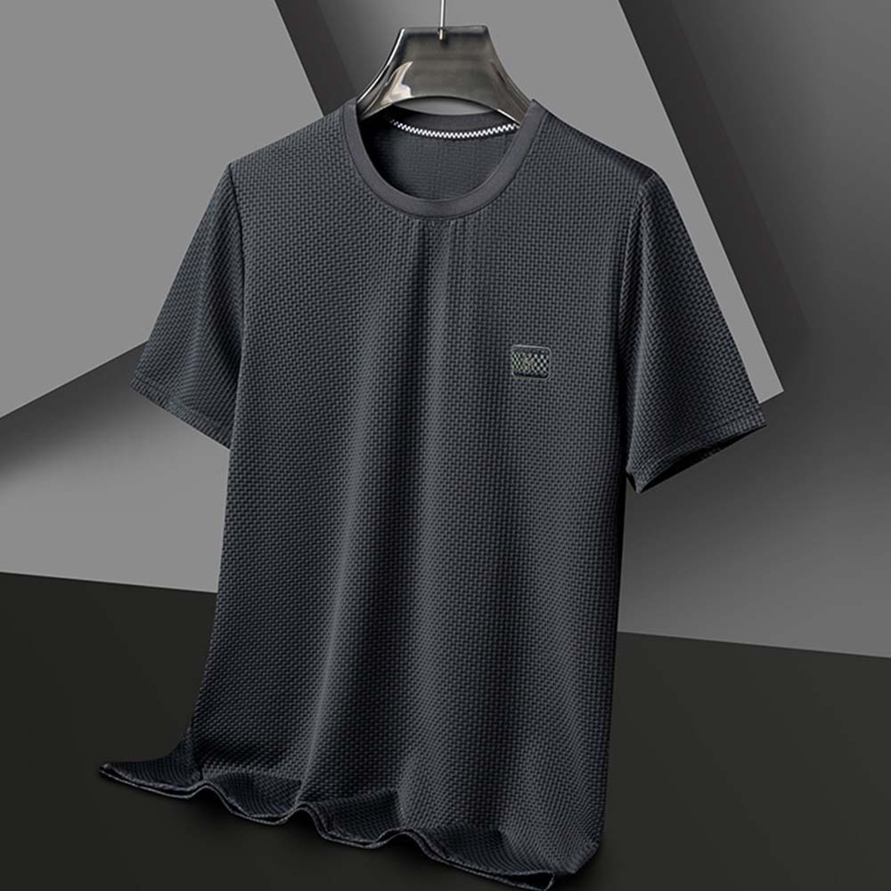 Camiseta de manga corta de seda helada transpirable para hombre