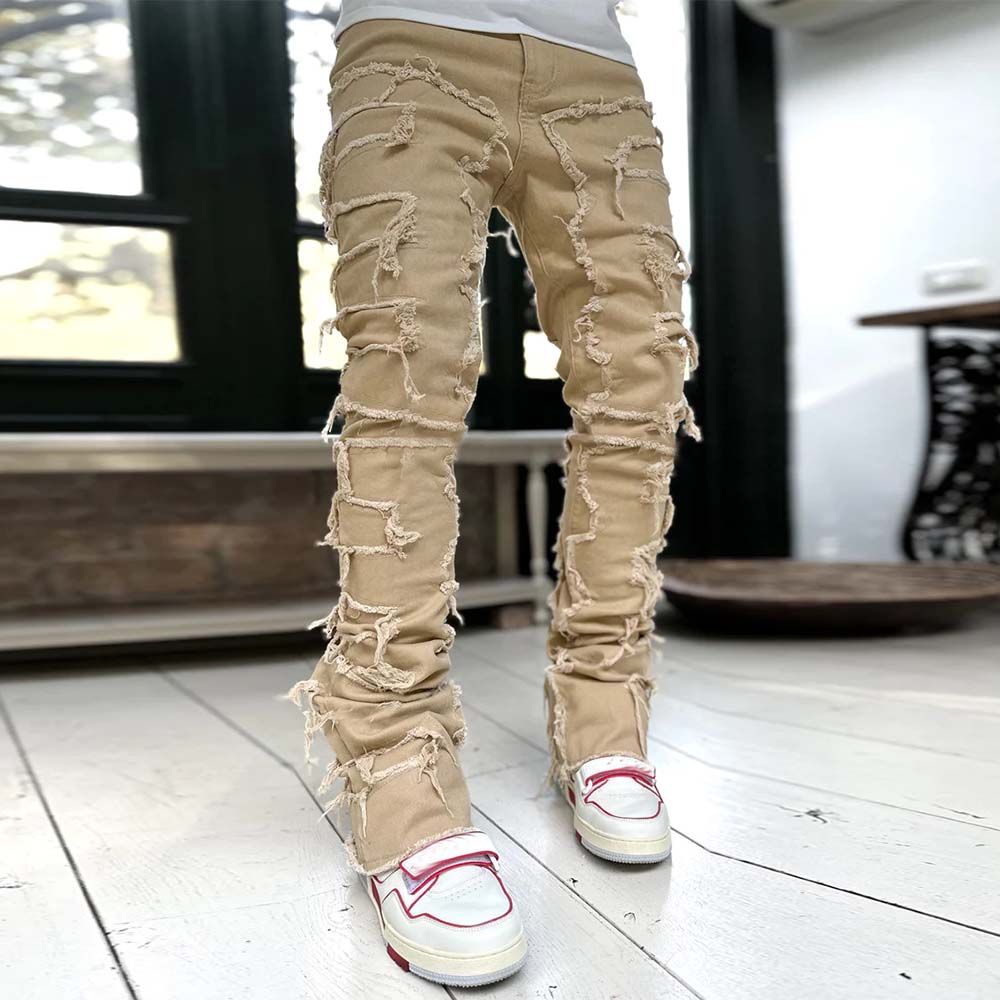 Stylish Retro Men's Stretch Denim Straight Leg Pants