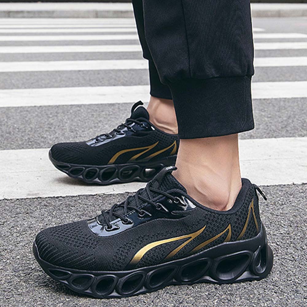 Zapatillas de deporte con cordones de malla flameada transpirable para hombre