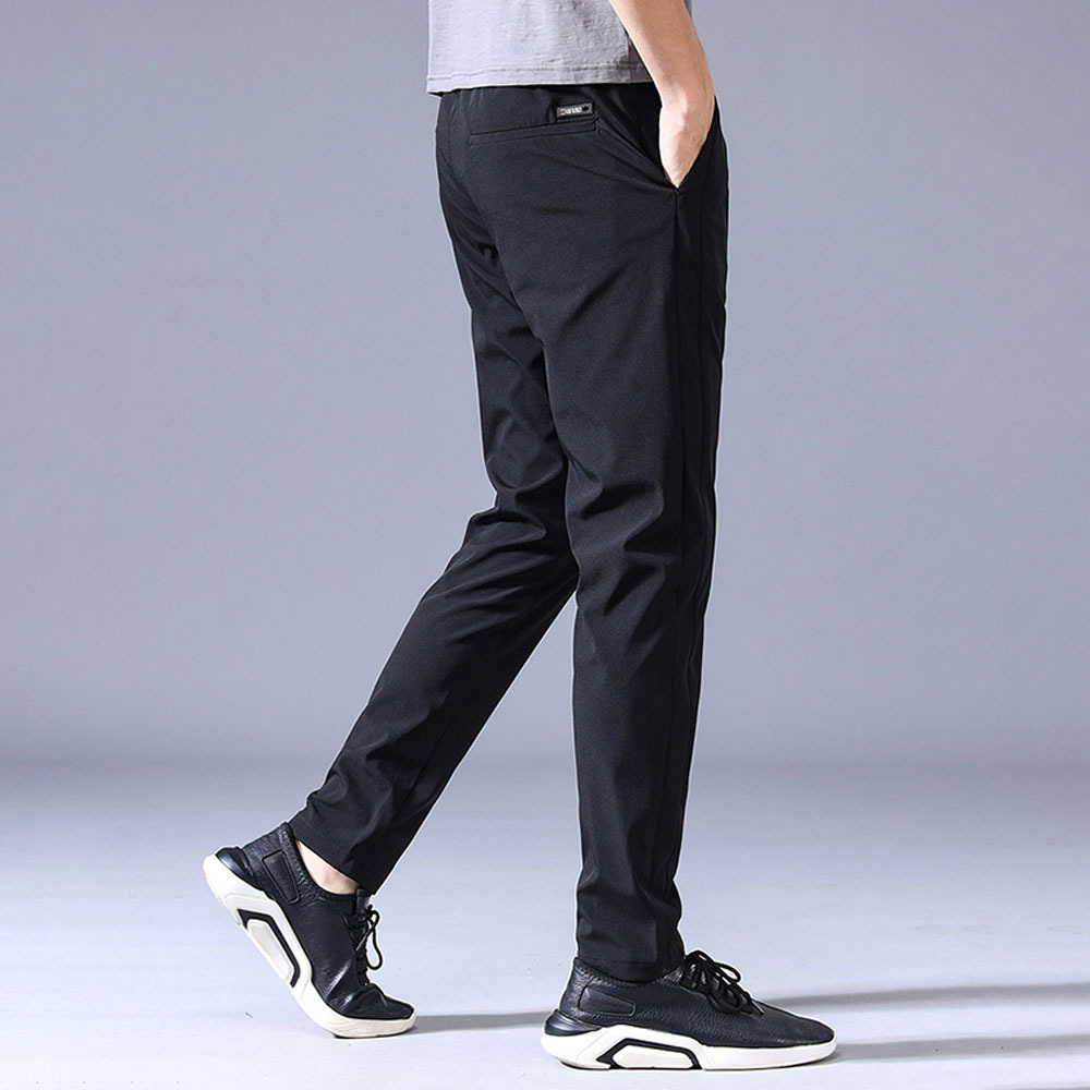 Men's breathable ice silk stretch straight casual pants