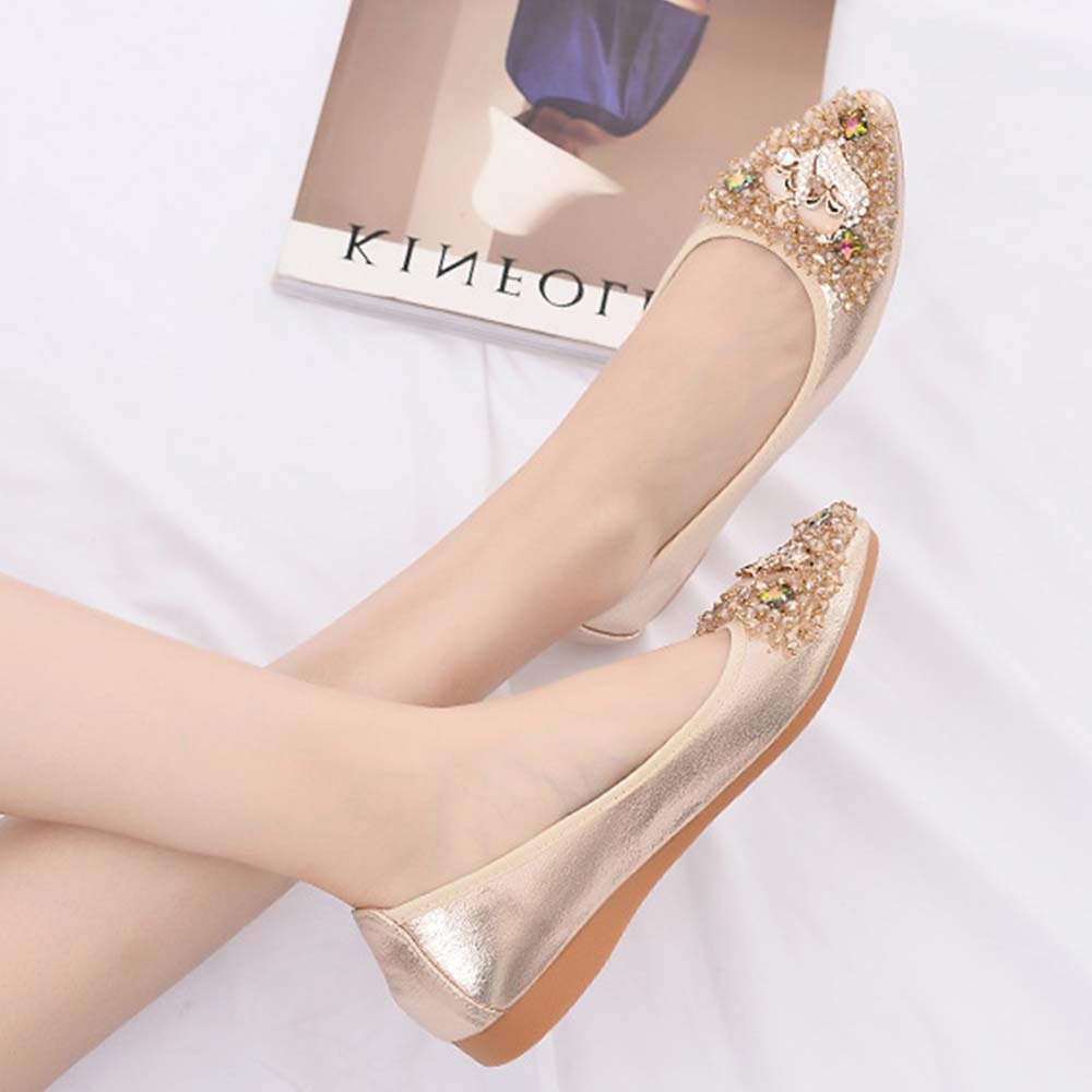 Pisos de diamantes de imitación de moda para mujer