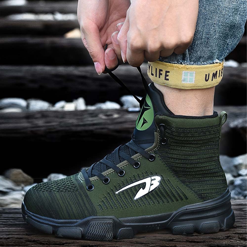 Men's anti-smash and anti-puncture high-top safety shoes