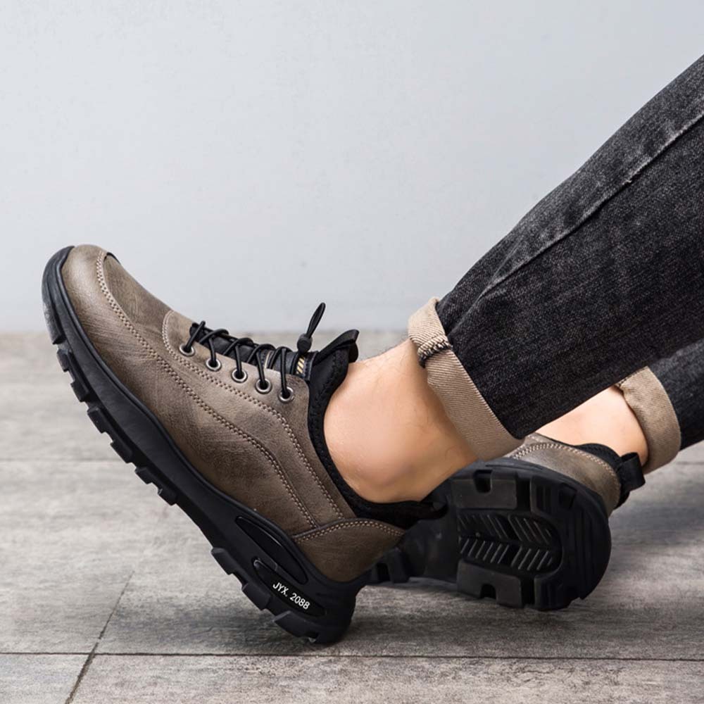 Zapatillas casual hombre de piel con cordones