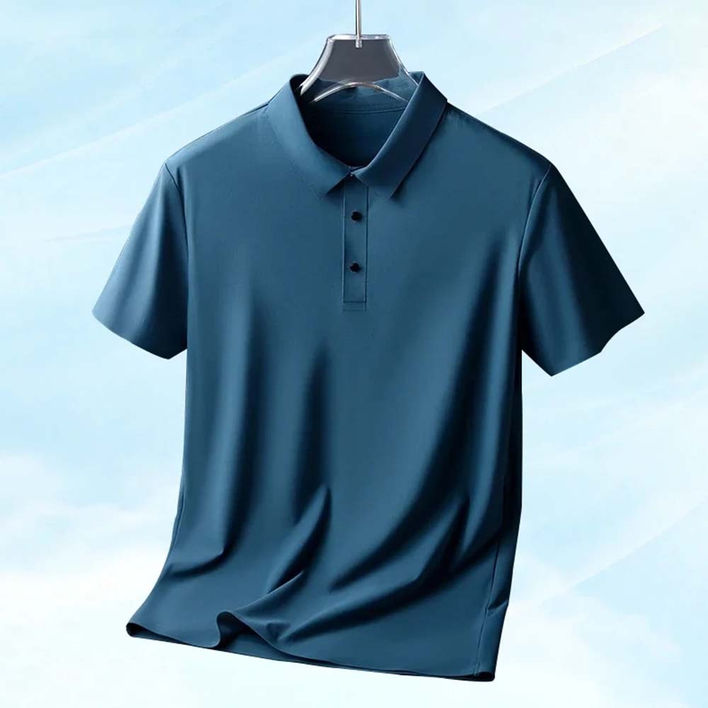 Polo de manga corta de secado rápido para hombre Summer Icy