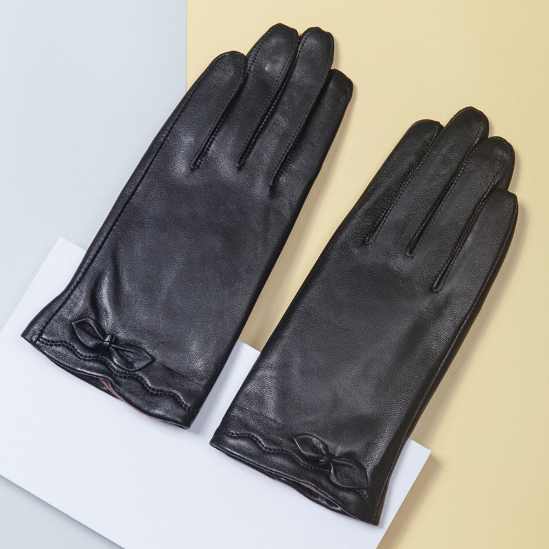 Guantes cálidos de PU de moda de invierno para mujer