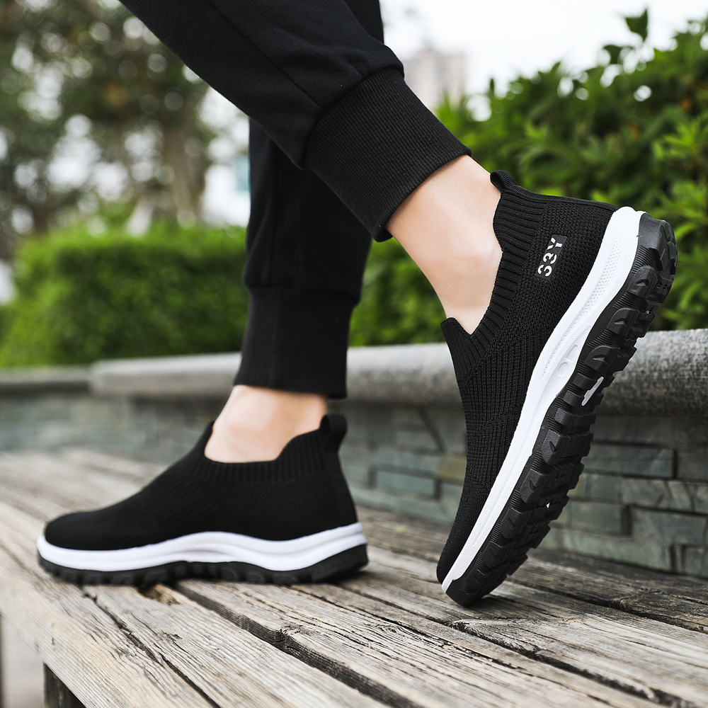 Olivoslindo Zapatos casuales transpirables tejidos con mosca nuevos de verano para hombres