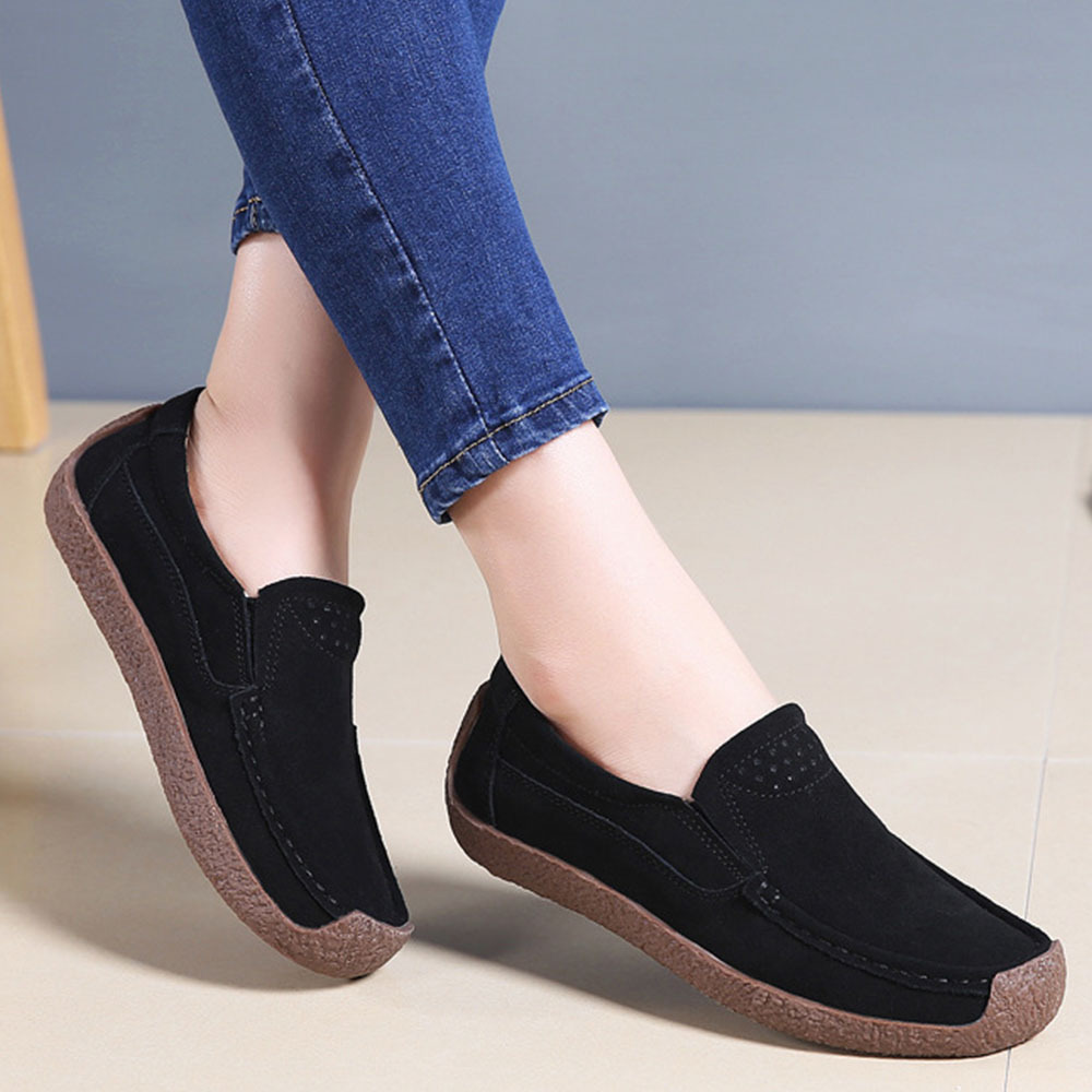 New style women's retro all-match slip-on beanie shoes