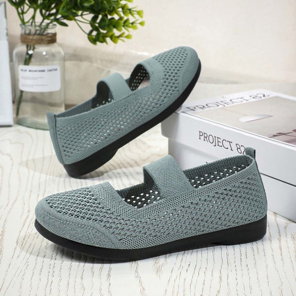 Spring and Autumn Women's Hollow Fly Knit Slip-on Casual Shoes