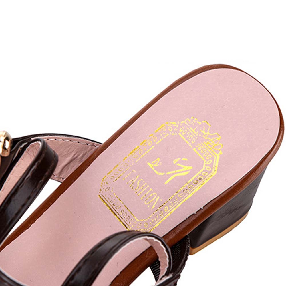  Hojanaranja Sandalias de tacón grueso de mujer con punta en punta de moda de verano