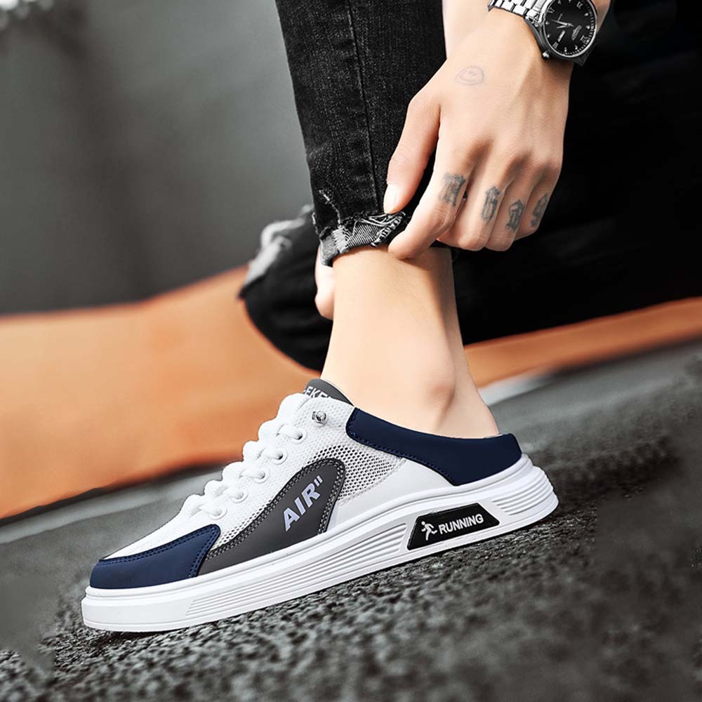 2024 New Summer Men's Lightweight Breathable Mesh Half Slippers