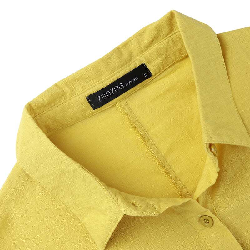 Women's elegant solid color slit pocket shirt dress