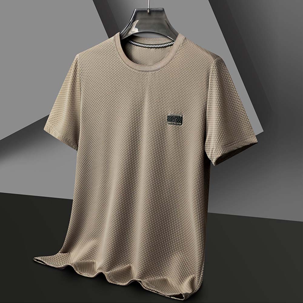 Camiseta de manga corta de seda helada transpirable para hombre