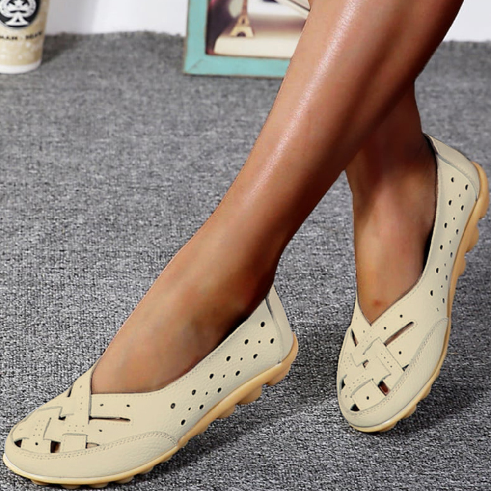 Zapatos planos huecos cómodos y transpirables de verano