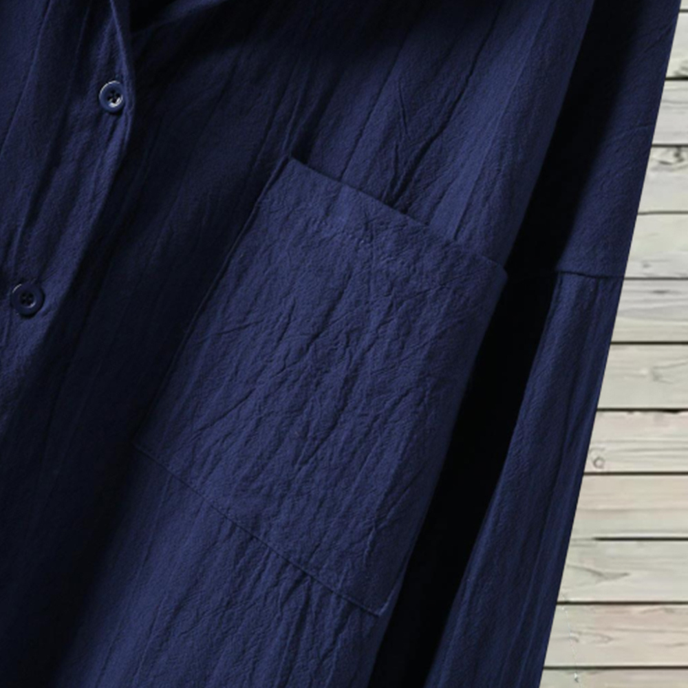 Olivoslindo Camisa casual mujer lino algodón color liso