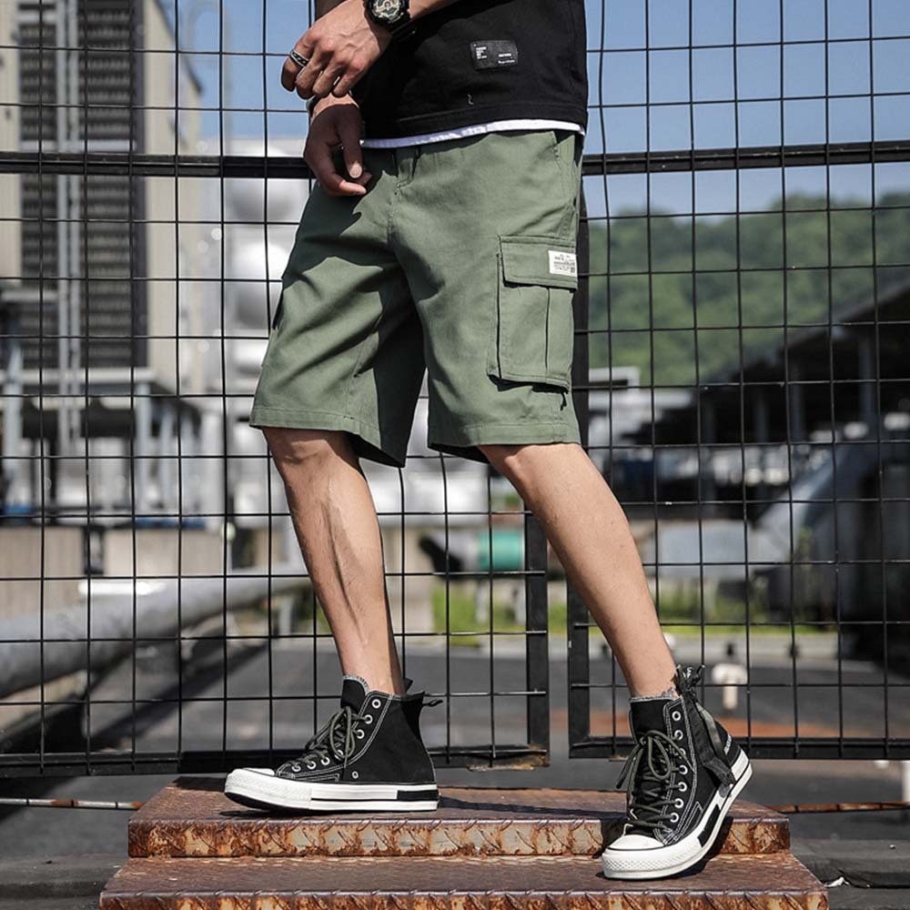 Pantalones cortos cargo informales con múltiples bolsillos para hombre, novedad de verano 2024