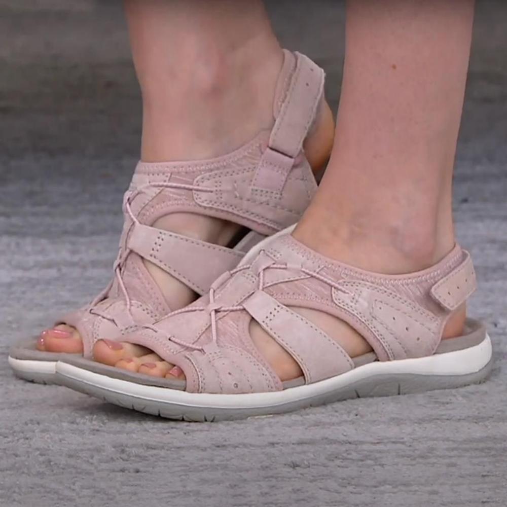 Sandalias de suela suave elásticas de color liso para mujer