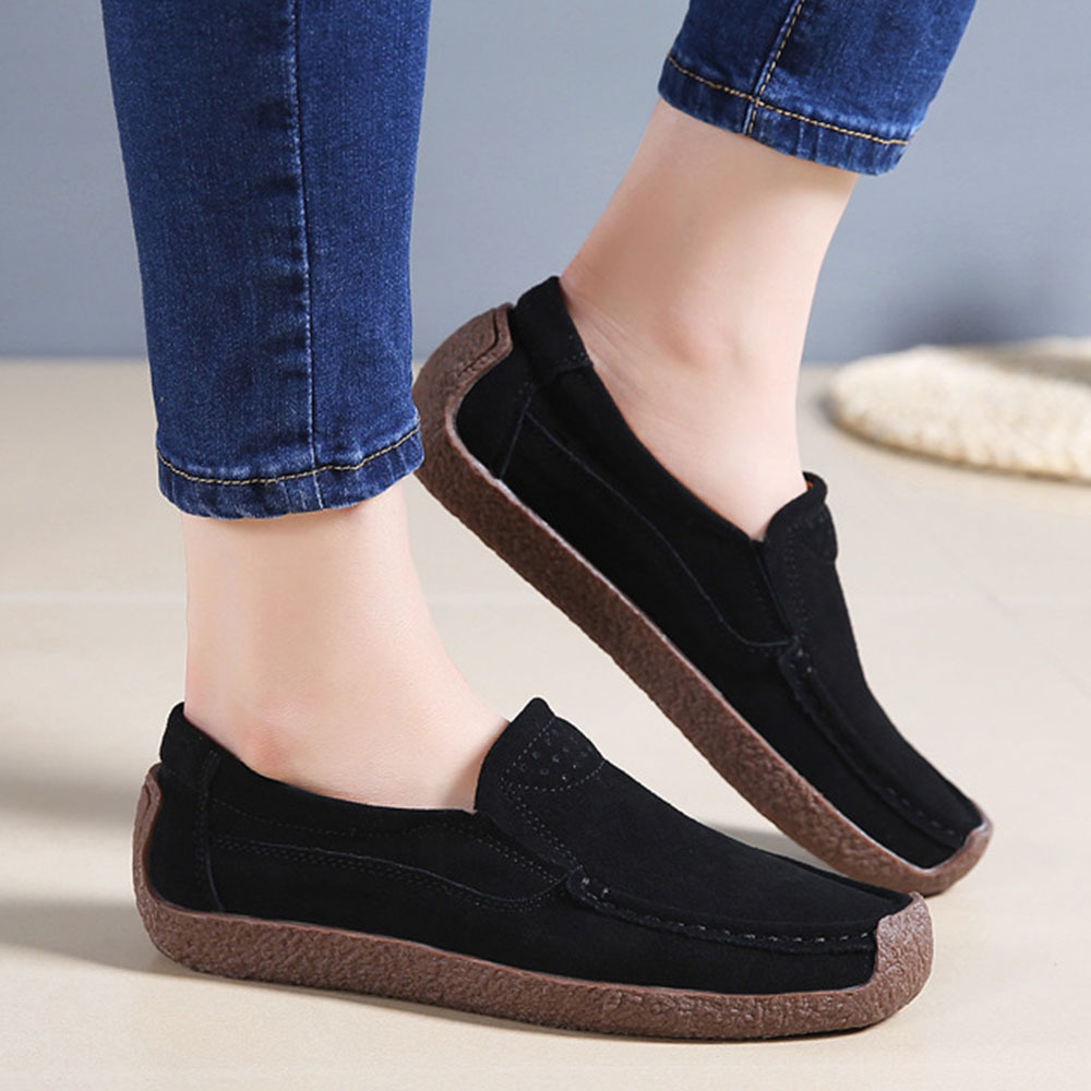New style women's retro all-match slip-on beanie shoes