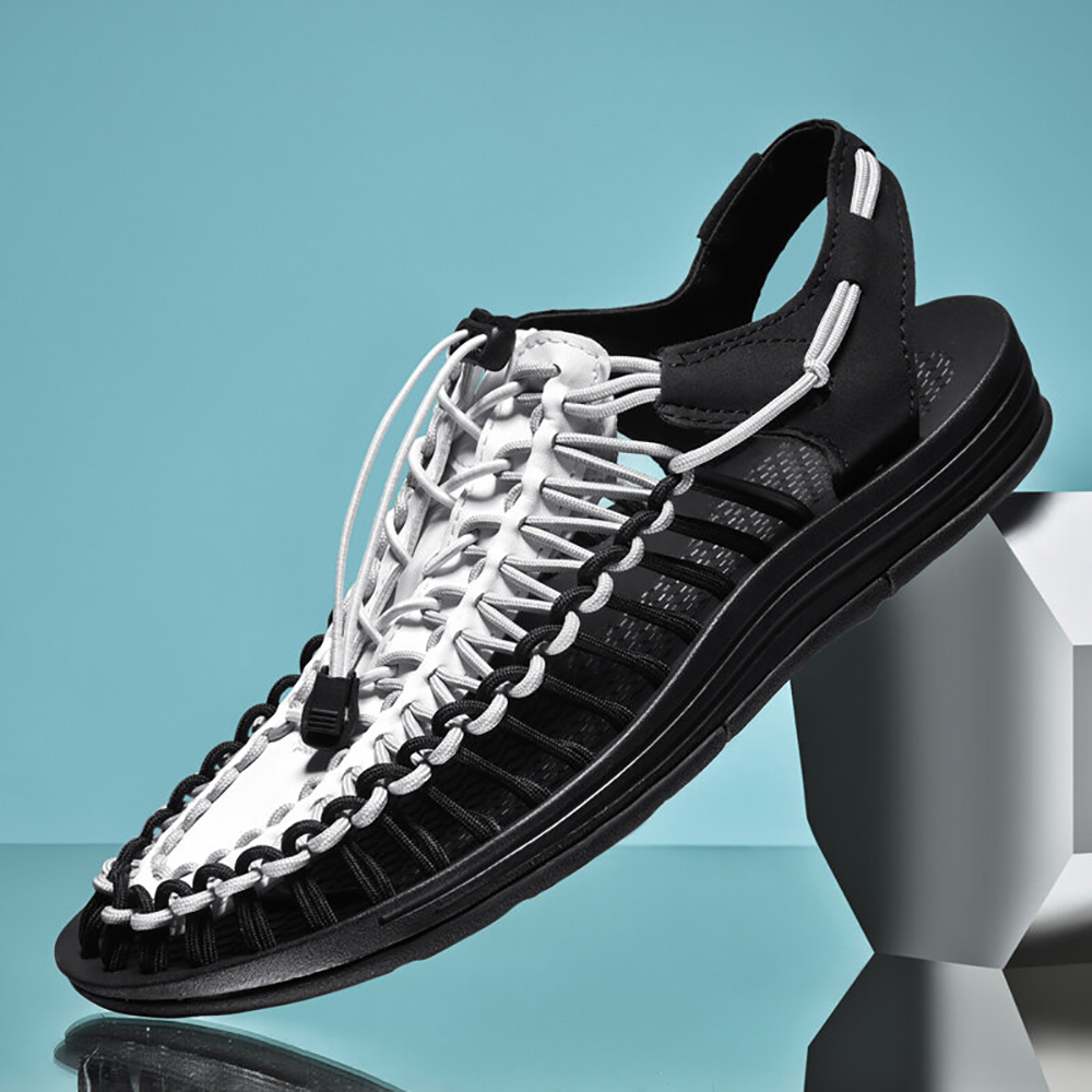 Smiledeer Summer men's and women's breathable braided lace-up sports sandals