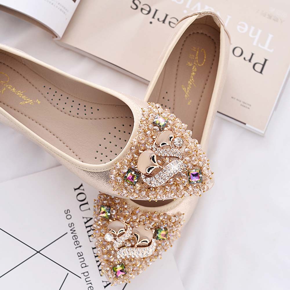 Pisos de diamantes de imitación de moda para mujer