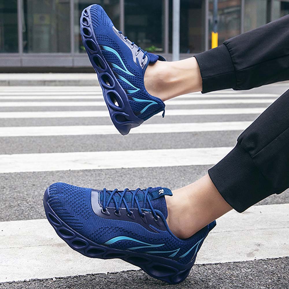 Zapatillas de deporte con cordones de malla flameada transpirable para hombre