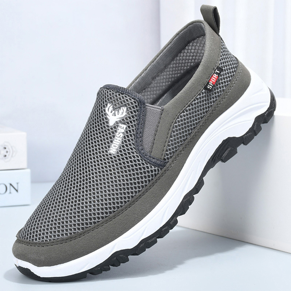 Olivoslindo 2023 verano nuevos zapatos casuales de malla transpirable y cómodo para hombres