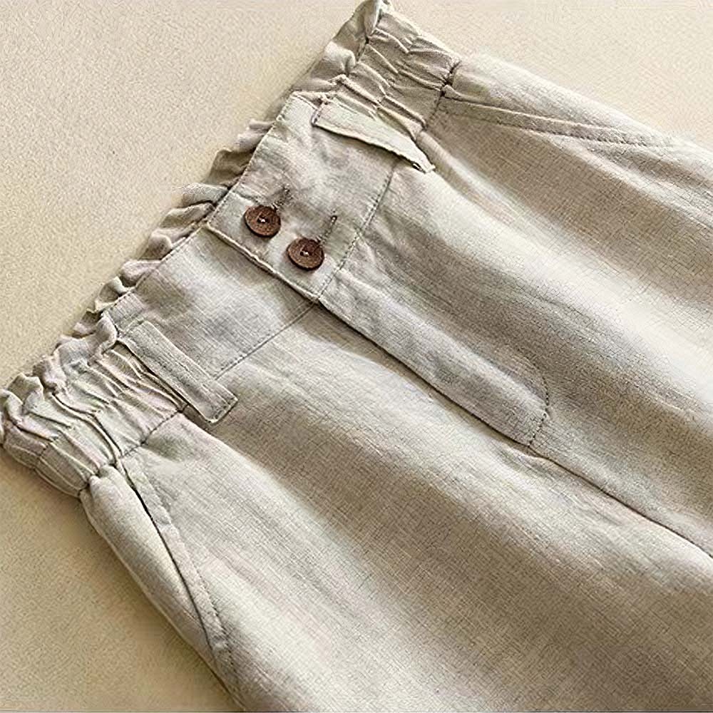 Women's Breathable and Comfortable Linen High Waisted Wide Leg Pants