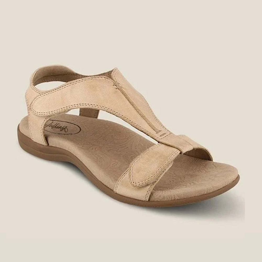 Hojanaranja Nuevas sandalias de cuña con velcro retro de verano.