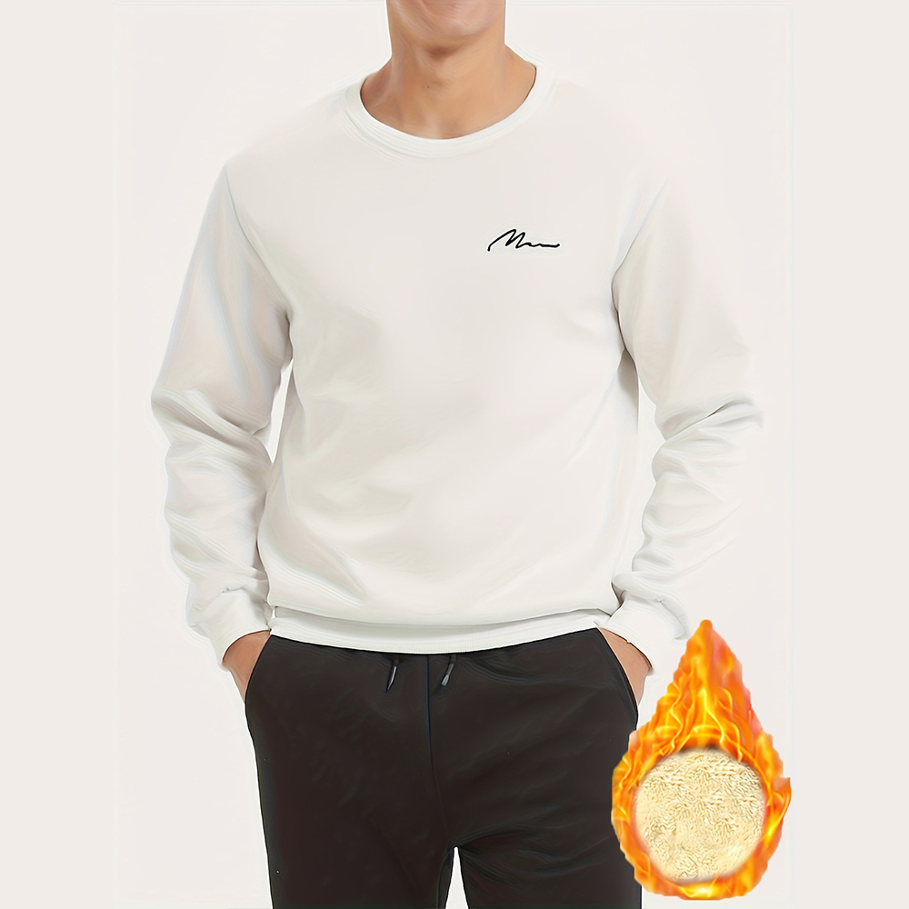Sudadera elástica de cuello redondo para hombre para invierno