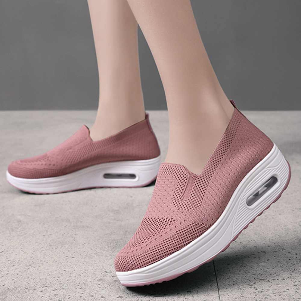 Olivoslindo Zapatillas de deporte informales transpirables de malla informal de verano para mujer