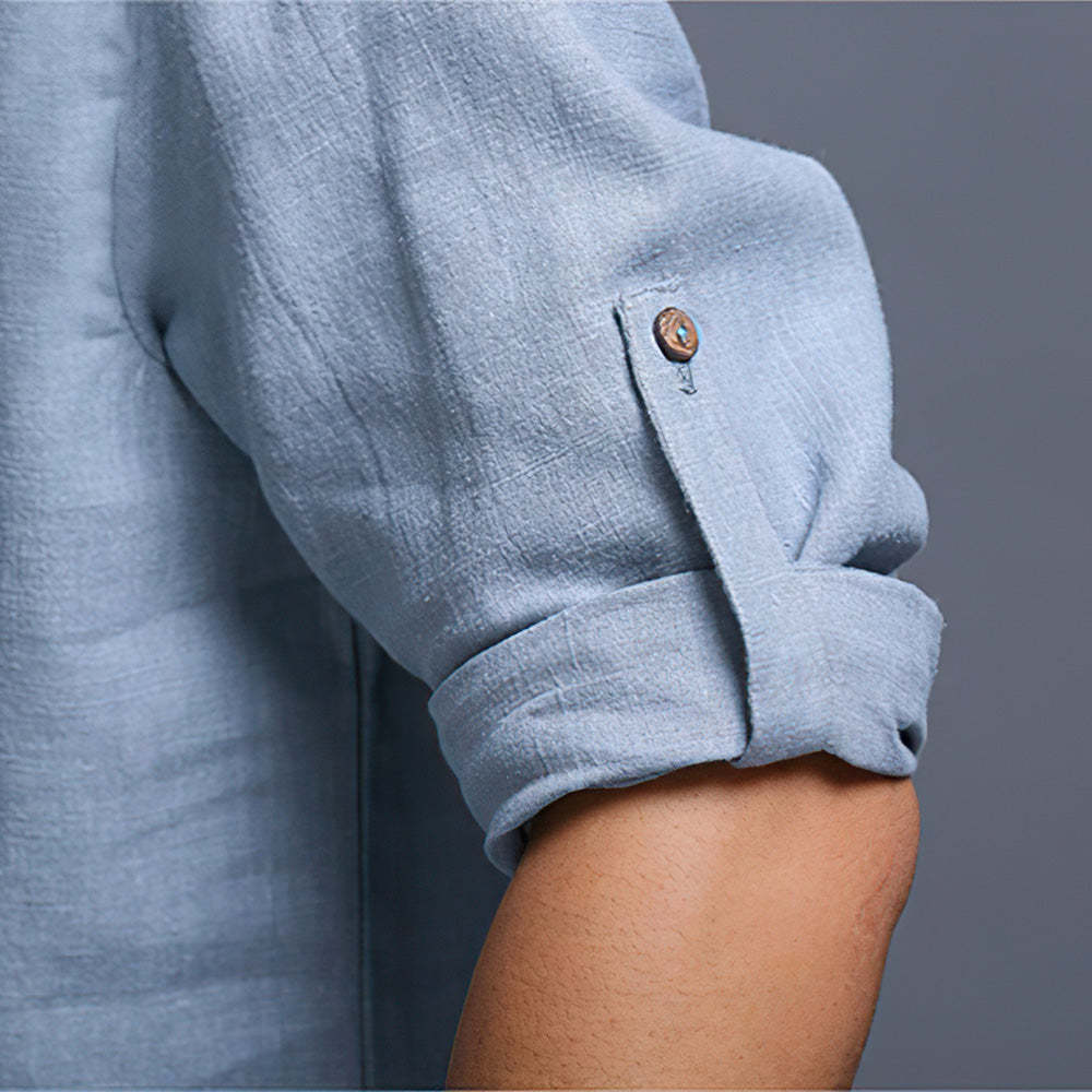 Olivoslindo Mangas largas sueltas de algodón y lino con cuello en V