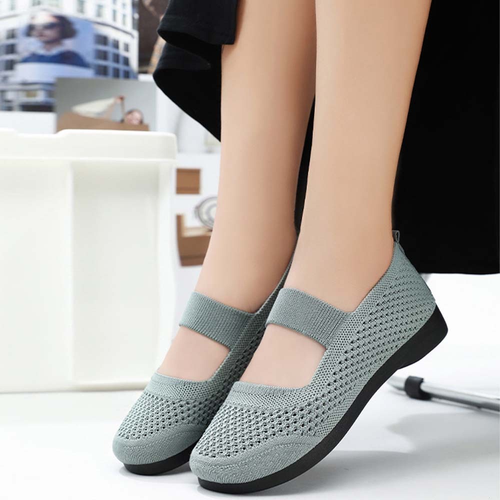 Spring and Autumn Women's Hollow Fly Knit Slip-on Casual Shoes