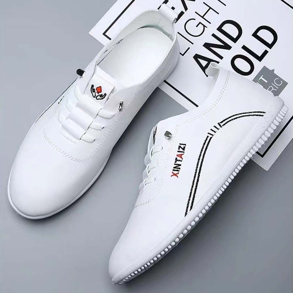 Zapatos casuales de cuero con suela blanda y estilo para hombre