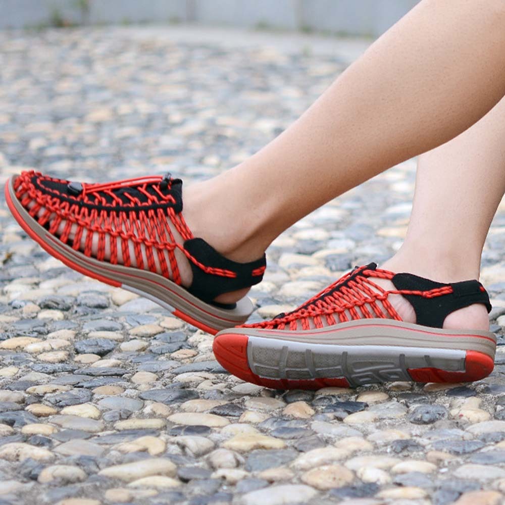 Smiledeer Summer men's and women's breathable braided lace-up sports sandals