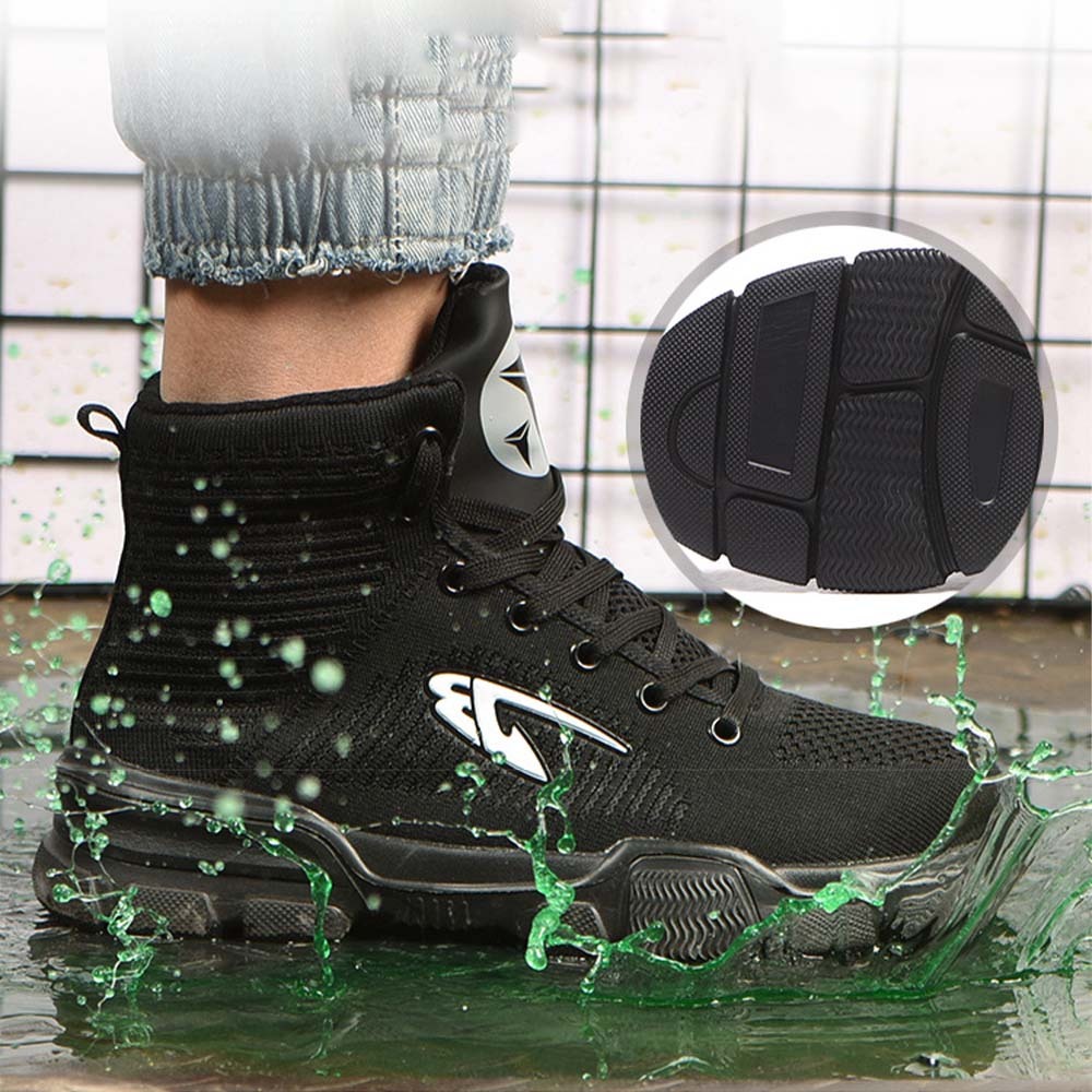 Men's anti-smash and anti-puncture high-top safety shoes