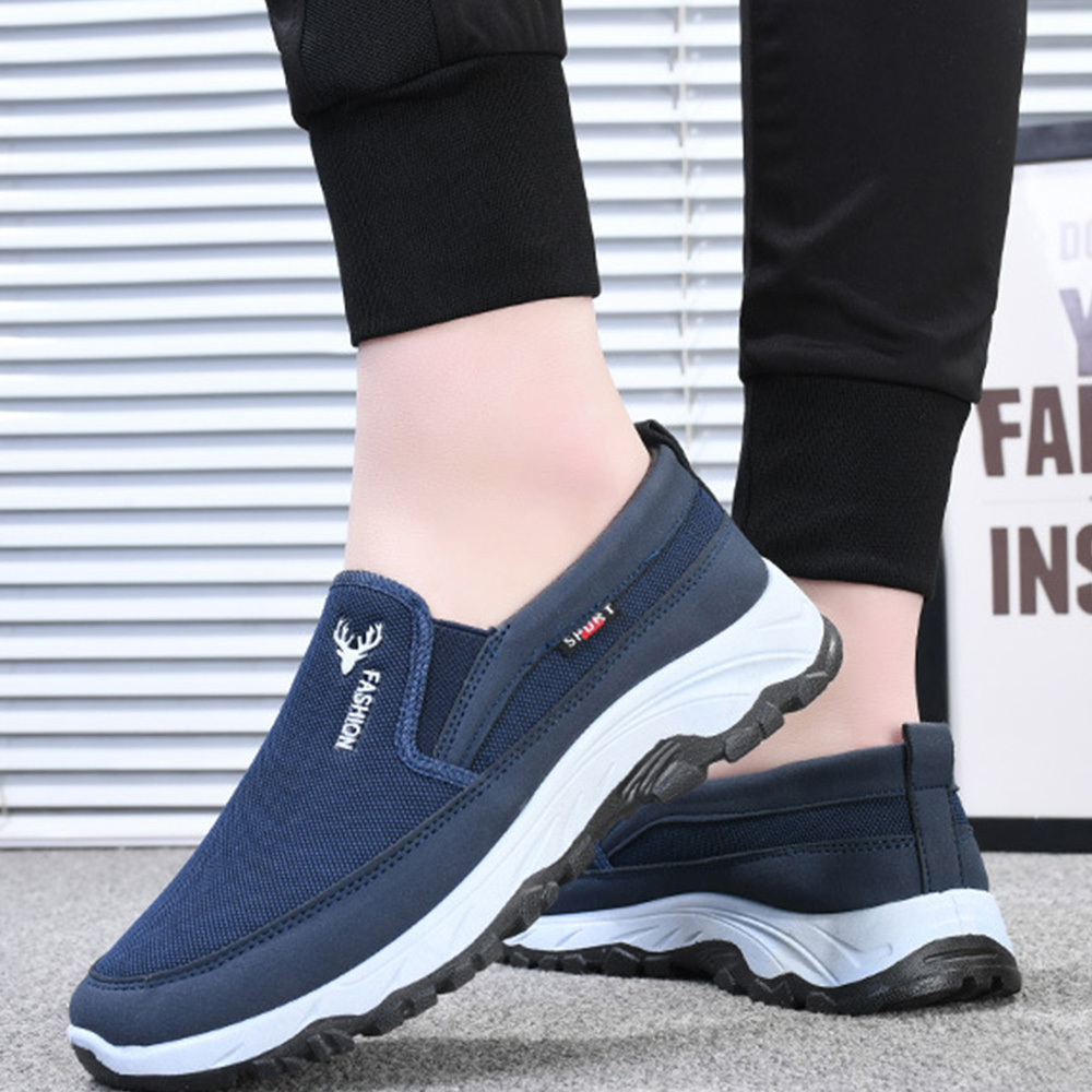 Olivoslindo 2023 verano nuevos zapatos casuales de malla transpirable y cómodo para hombres