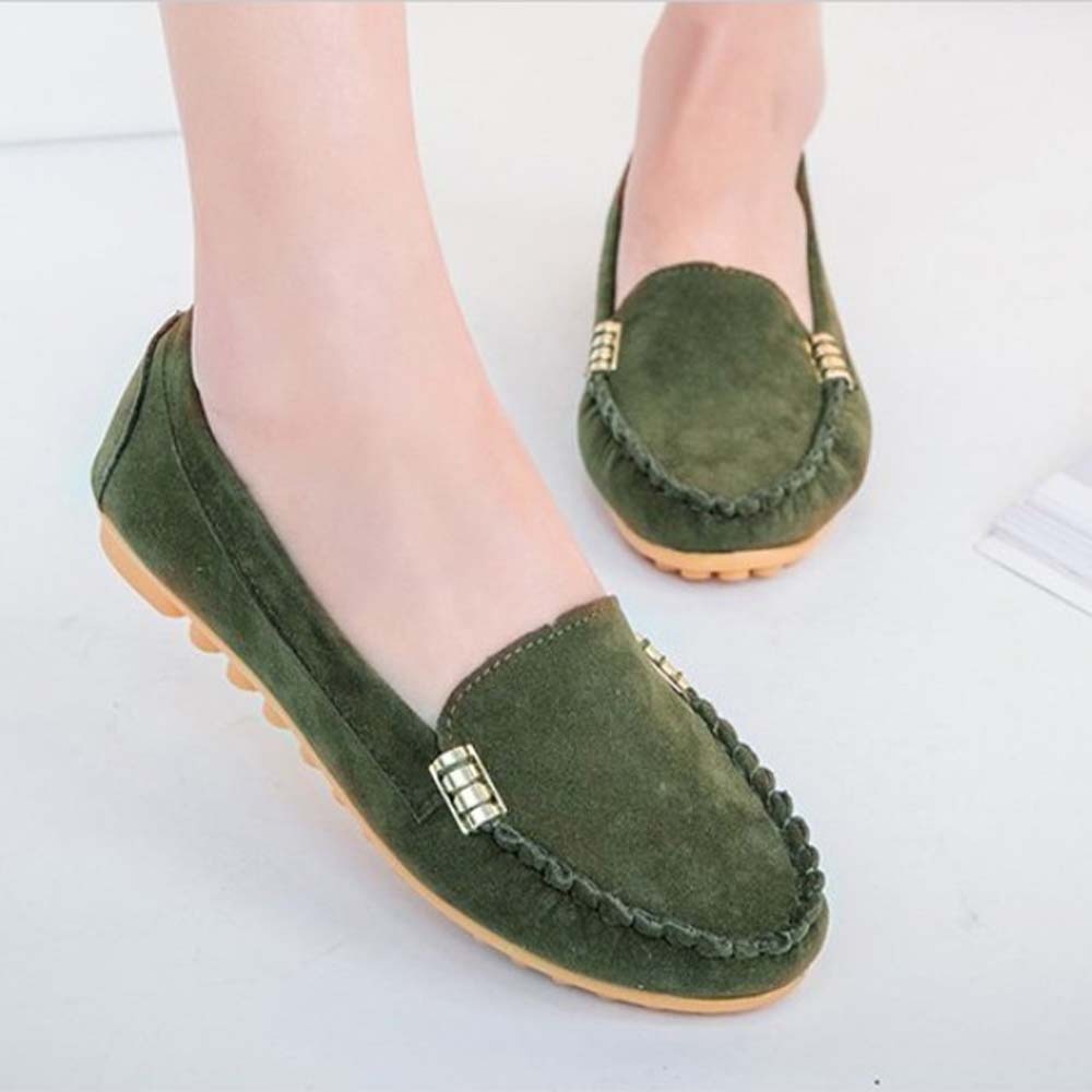 Women's comfortable flats, fashionable slip-on soft-soled loafers