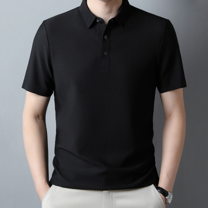 Sparkrhythm Summer new men's mesh ice silk solid color POLO shirt short-sleeved T-shirt