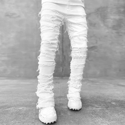 Stylish Retro Men's Stretch Denim Straight Leg Pants