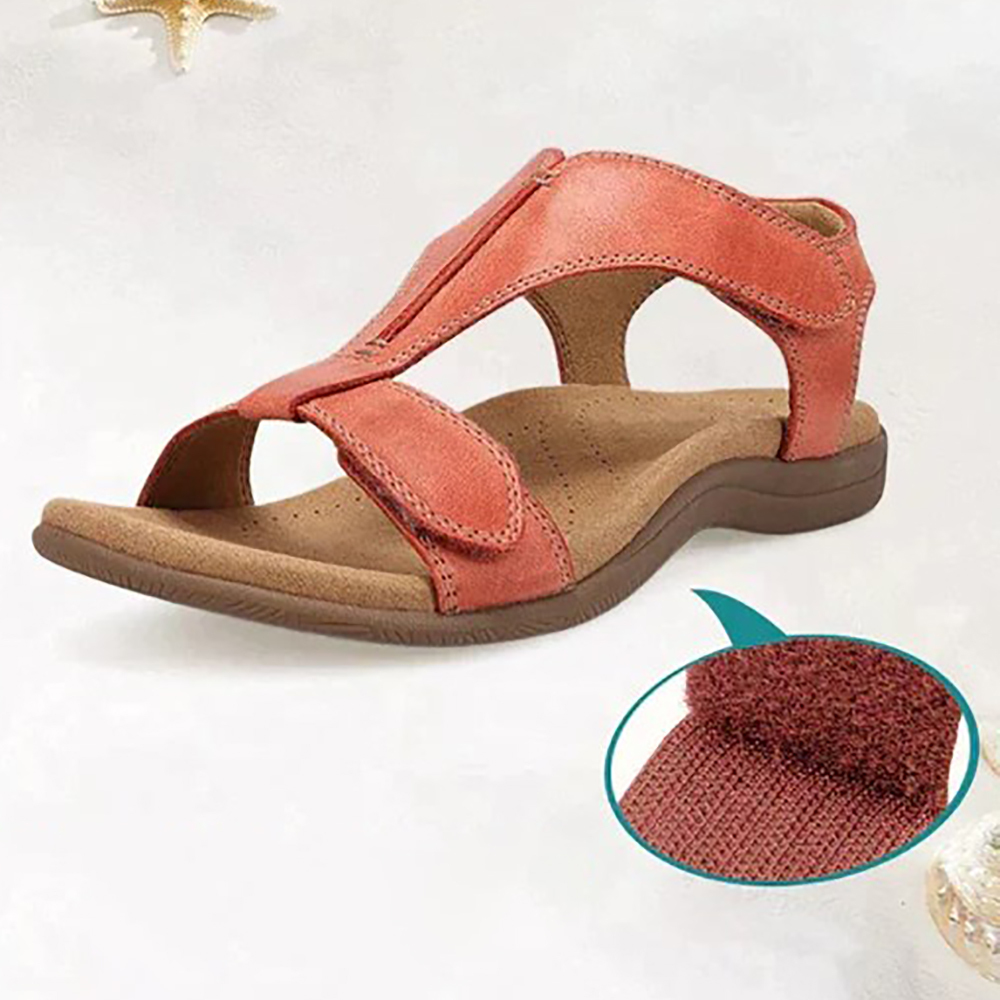 Hojanaranja Nuevas sandalias de cuña con velcro retro de verano.