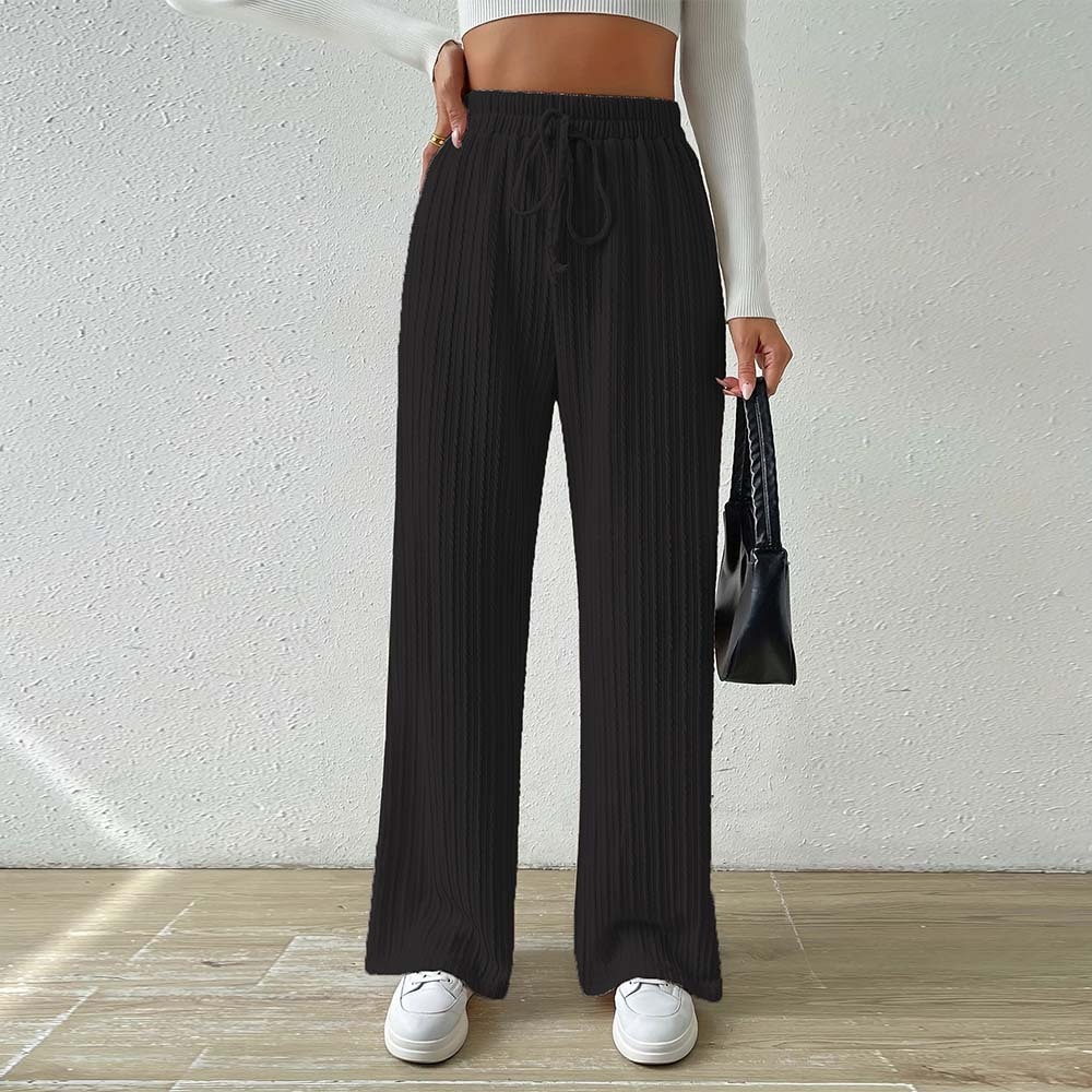 2024 nuevos pantalones de pierna ancha tejidos para mujer