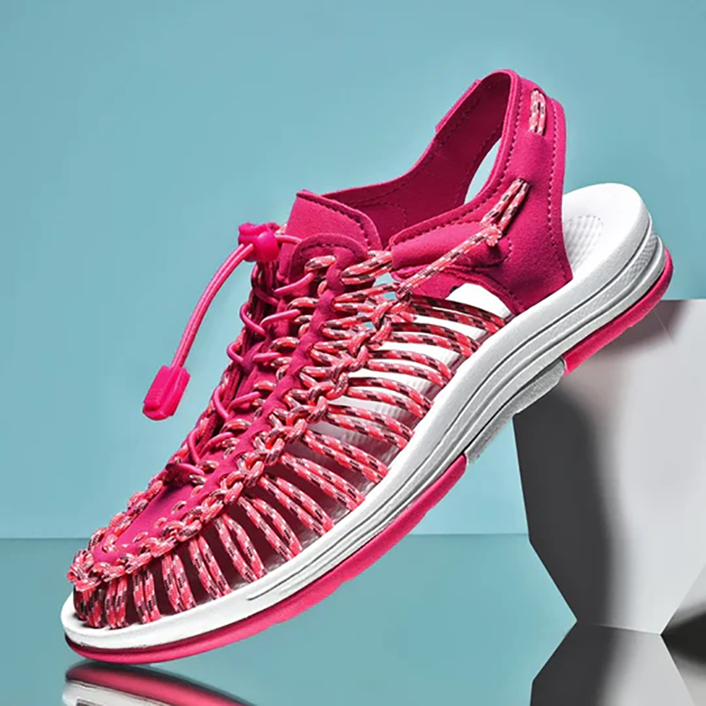 Smiledeer Summer men's and women's breathable braided lace-up sports sandals