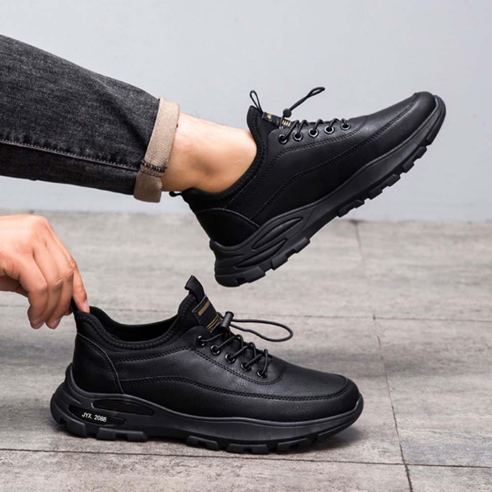 Zapatillas casual hombre de piel con cordones