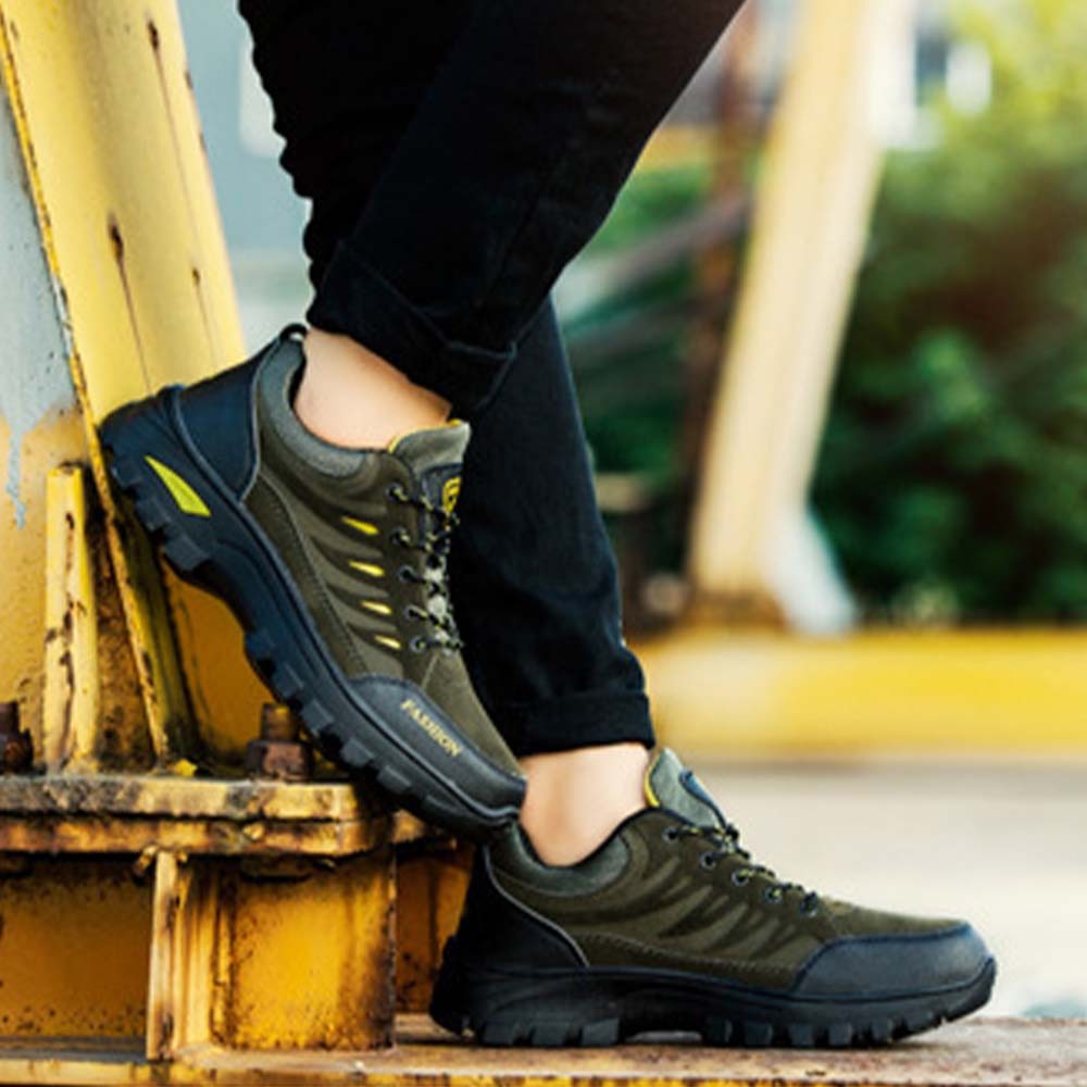 Olivoslindo Zapatillas de deporte casuales de moda para hombres Cómodos zapatos de senderismo al aire libre de caña baja