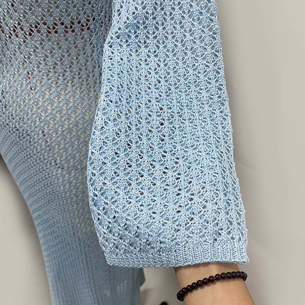 Hojanaranja Vestido de punto extralargo para mujer Ropa de protección solar para la playa