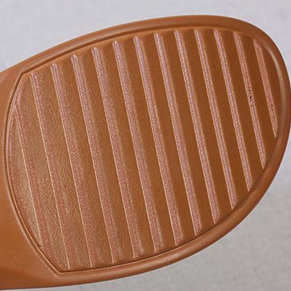 Hojanaranja Sandalias tipo chanclas de cuero suave y ajustable para mujer