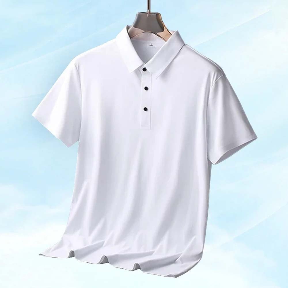 Polo de manga corta de secado rápido para hombre Summer Icy