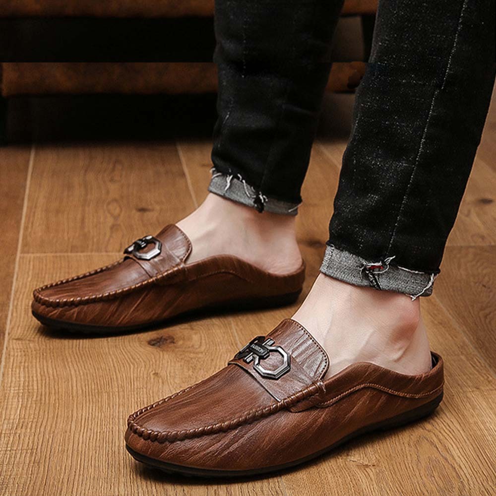Zapatillas de hombre de piel transpirable con suela suave