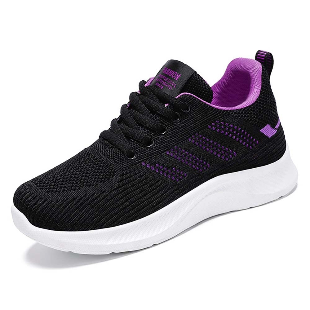 Women's Breathable Flyknit Mesh Casual Lace-up Sneakers