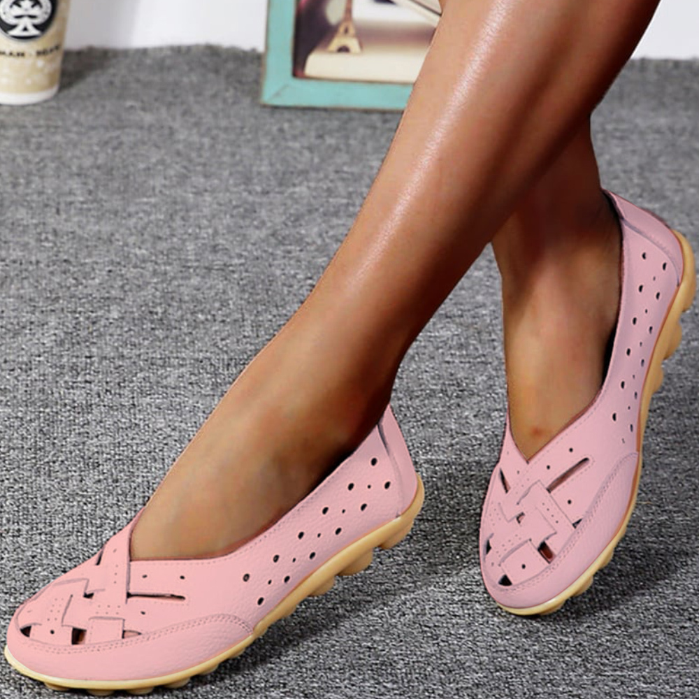 Zapatos planos huecos cómodos y transpirables de verano